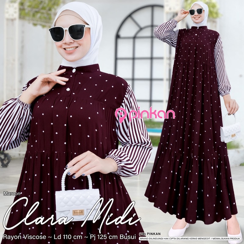 CLARA MIDI MIDI busui ORI PINKAN | Midi Rayon Viscose