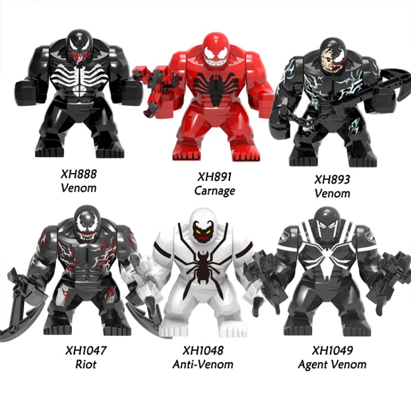 Venom Boneka Mini Venom Berbagai Bentuk Agen Serum Riot Puzzle Rakitan Mainan Blok Bangunan