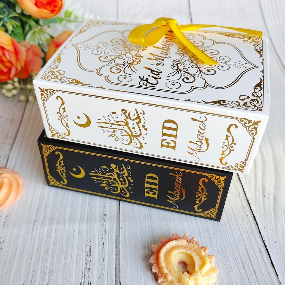 [Elegan] Candy Box Bentuk Buku Putih Coklat Eid Mubarak Kotak Kemasan Muslim Islami