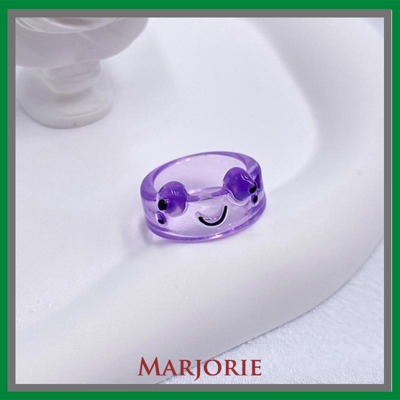 Katak Resin Cincin Warna-warni Kepribadian Hewan Kartun Cincin Jari Lucu-MJD