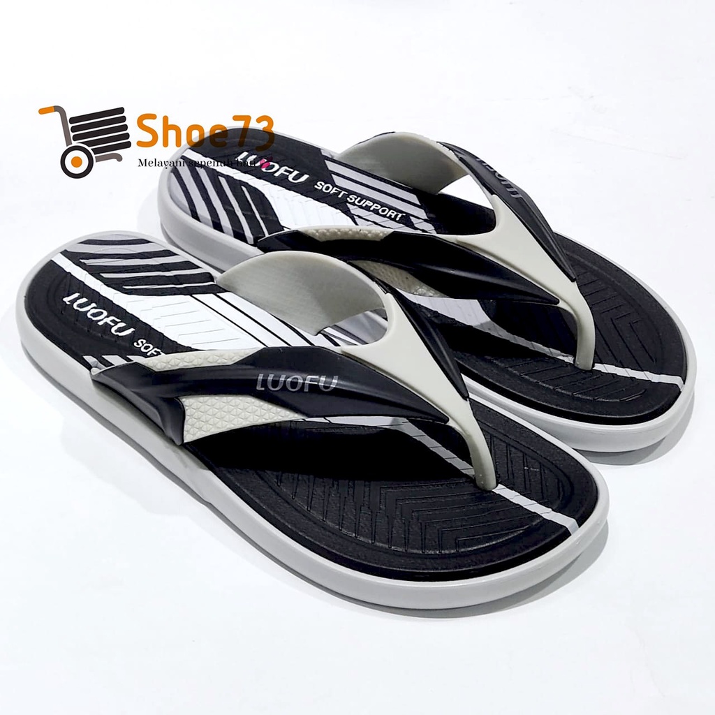 LUOFU E 6155 - E80WB SIZE 40-44 ORIGINAL l Sandal jepit jelly pria l Sendal jepit cowok impor