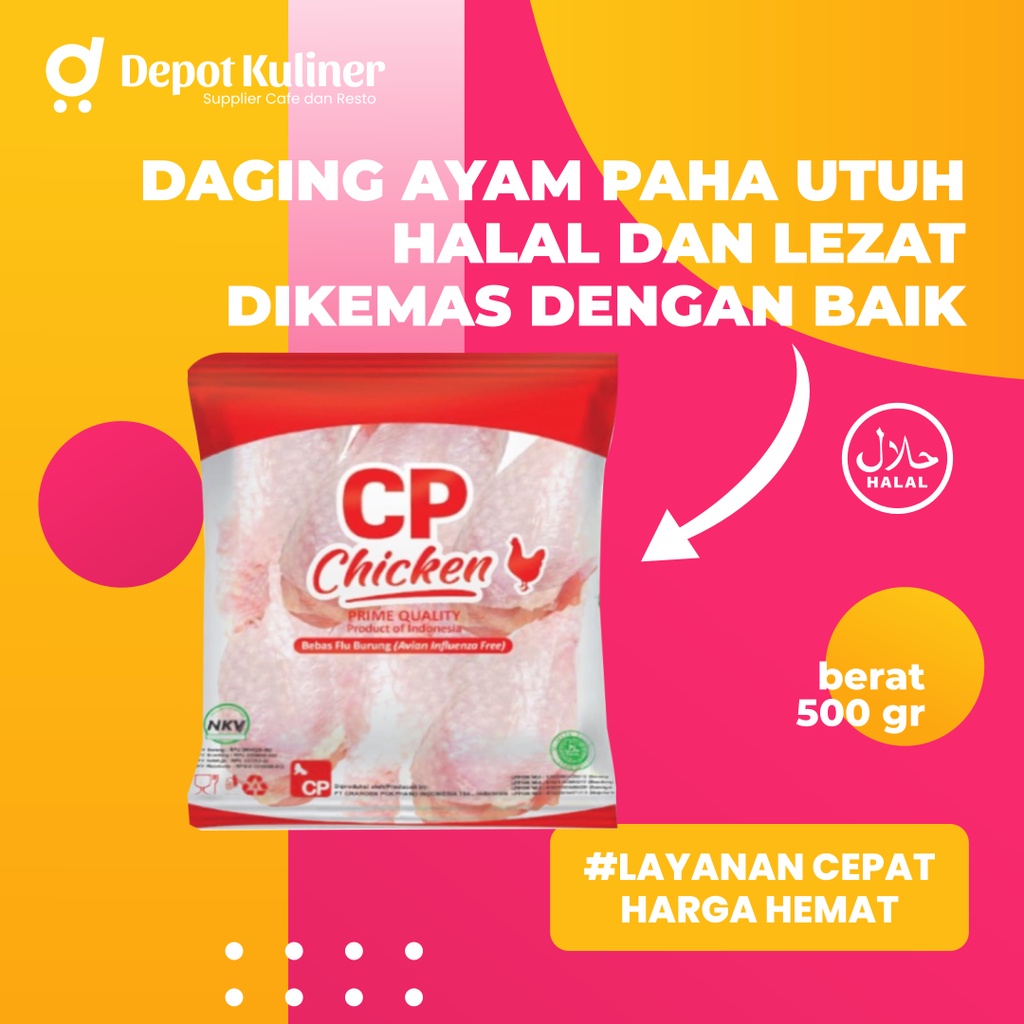 CP Daging Ayam Paha Utuh, Atas dan Bawah Isi 500 Gr