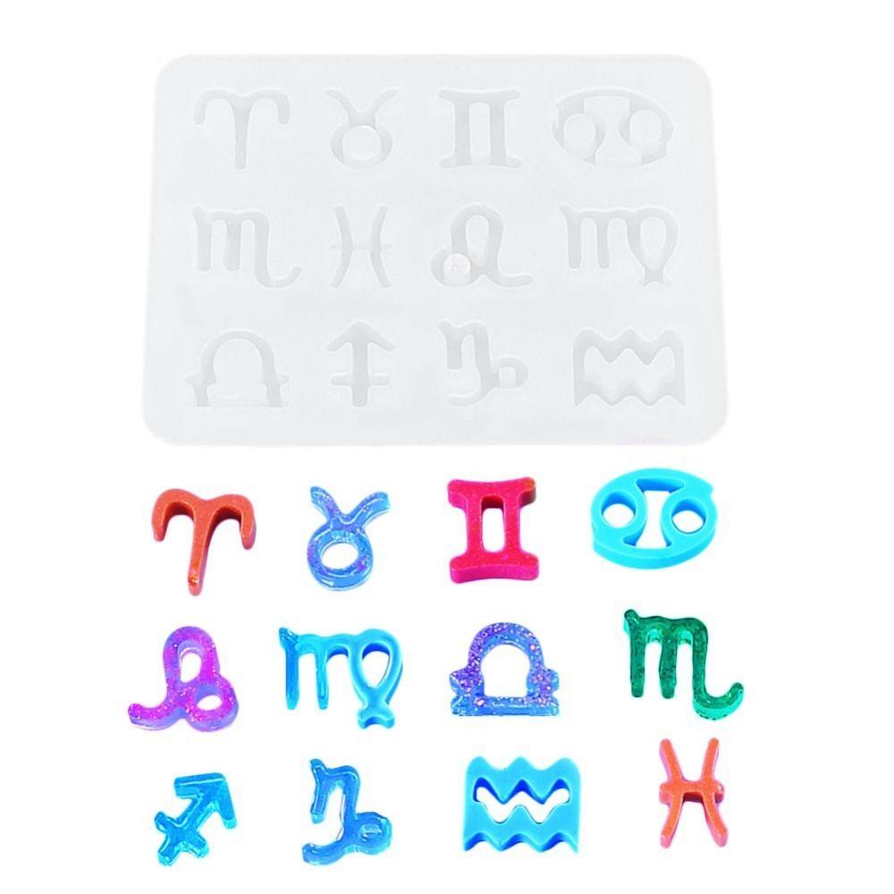 [Elegan] Resin Cetakan Liontin DIY Kerajinan 3D Silikon Zodiak Bintang Kristal Alat Membuat Perhiasan
