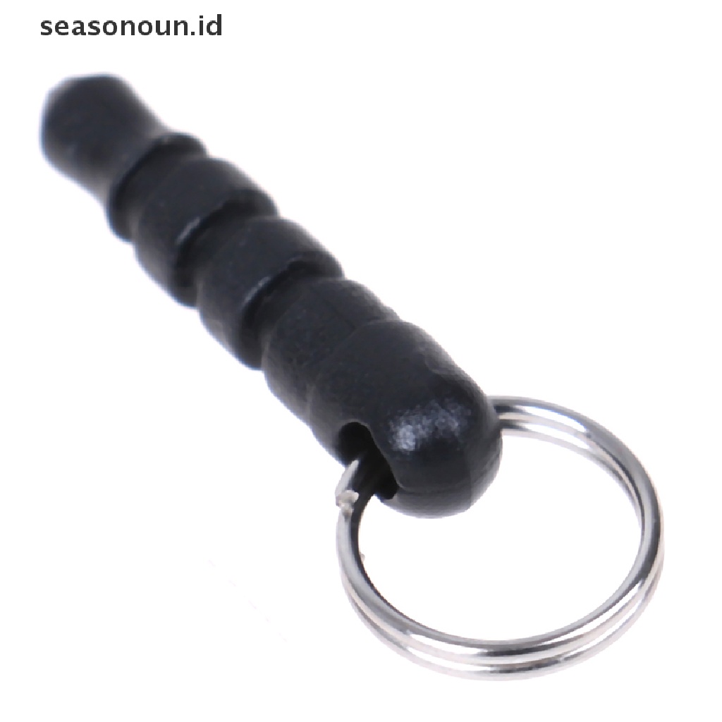 Seasonoun 50pc Steker Headphone Telepon Hitam Universal 3.5mm Dengan Cincin Lubang.