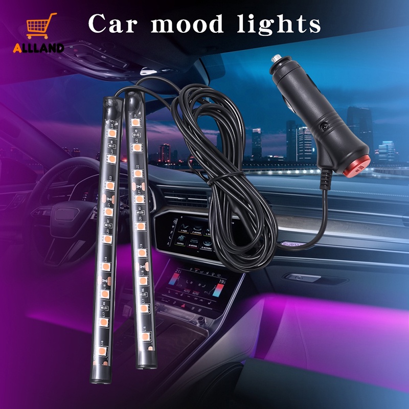 Strip Lampu LED Ultra Bright Kreatif Dipasang Mobil Warna-Warni/Lampu Suasana Romantis Interior Otomotif/Lampu Neon Hias Kendaraan