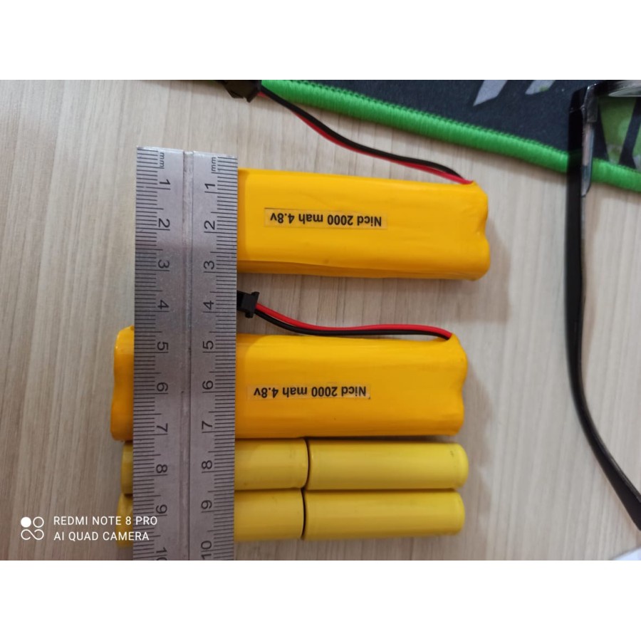 Baterai rakit AA Nicd 2000mAh 4.8v T 9.5Cm / L 2.7 Cm murah