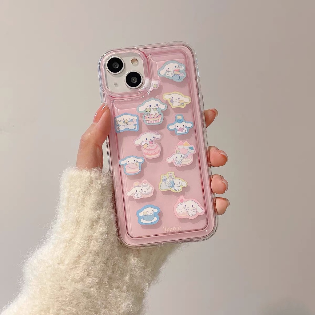 IPHONE Casing Ponsel Lembut Transparan Lucu Kompatibel Untuk Iphone14 13 11 12 Pro XS Max X Xr7 +8 Plus Casing TPU Silikon Shockproof Cover