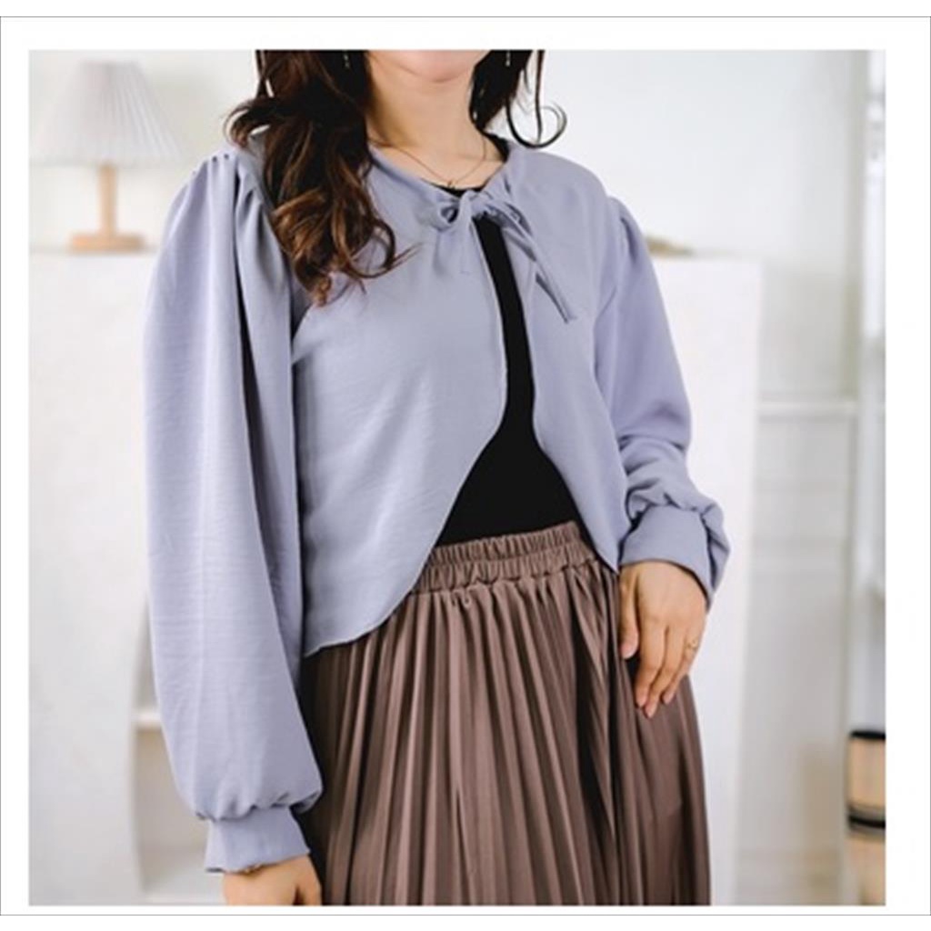 OTS 1.129 - Marina Outer Crinkle Airflow Pakaian Atasan Cardigan Lengan Panjang Wanita