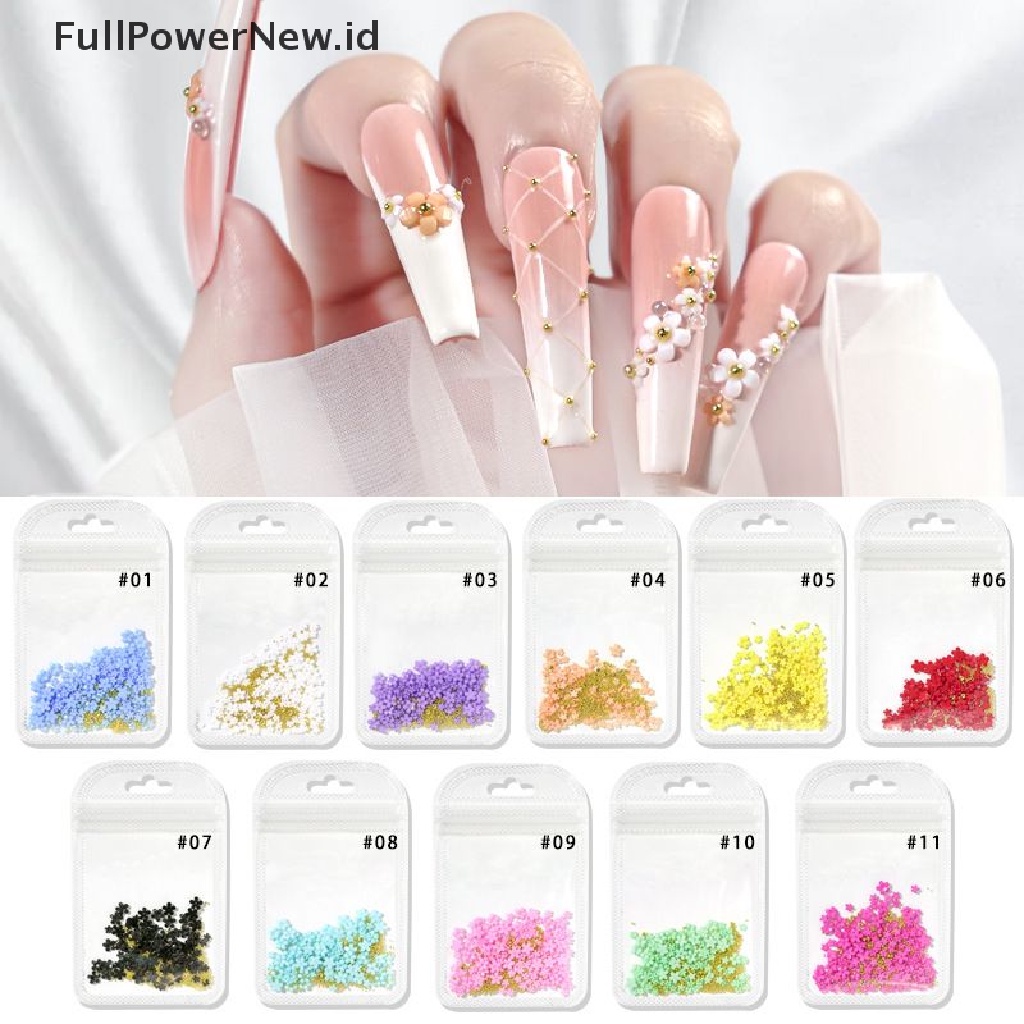 Power 11warna Dekorasi Nail Art Bunga PVC 3D Lucu Ukuran Campur Manicure ID