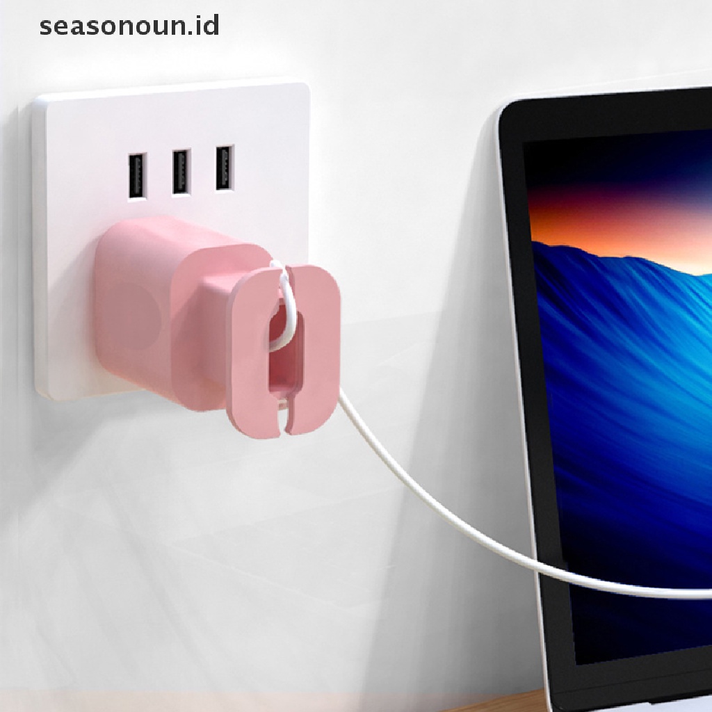 Seasonoun Silikon Pelindung Kabel Silicone Bobbin Winder Wire Cord Organizer Cover Untuk Apple Iphone USB Charger Cable Kabel Cas Kabel.