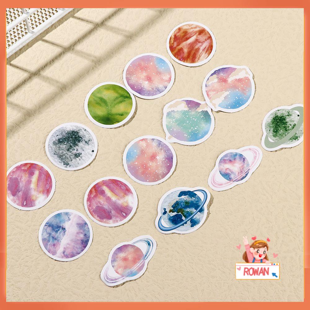 R-flower Space Planets Sticker Lucu Kertas Jepang Scrapbooking Kartun