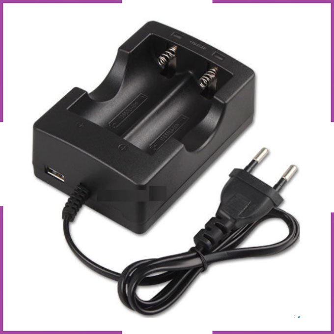 PROMO COD + HONG DONG Charger Baterai 2 Slot 18650 26650 - D-999A - Black PROMO COD +