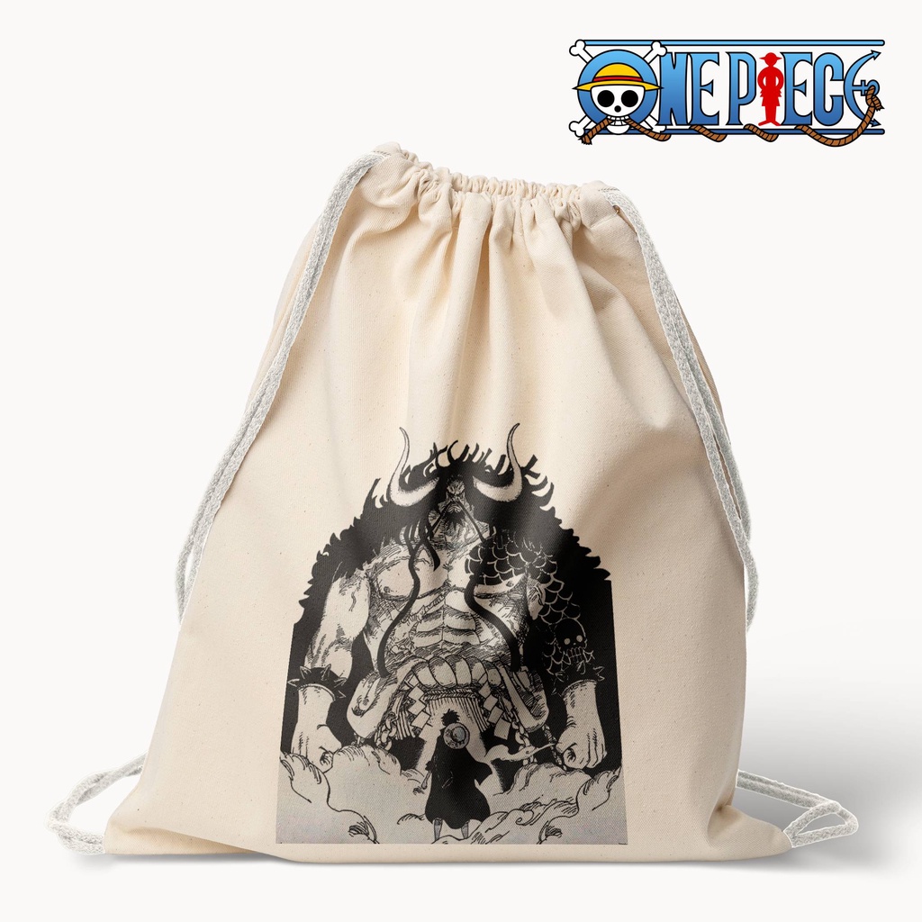 Stringbag ANIME One piece Kaido vs Luffy String bag , Tas Serut canvas premium totebag