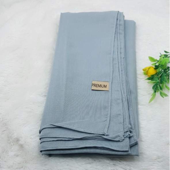 kerudung jilbab segi empat bahan PARIS VOAL PREMIUM anti letoy bisa untuk sekolah warna biru jeans /