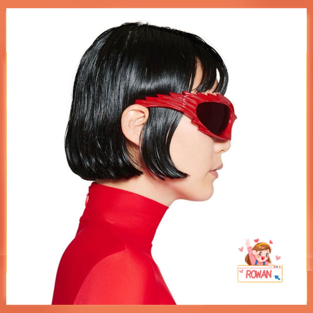 R-flower Y2K Kacamata UV400 Untuk Wanita Pria Silver Punk Hip Hop Eyewear Shades