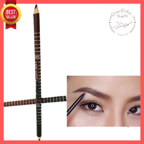 GOS -D413- Pensil Alis 2in1 - 2 in 1 Eyebrow Beauty Brown Black - Pensil Alis