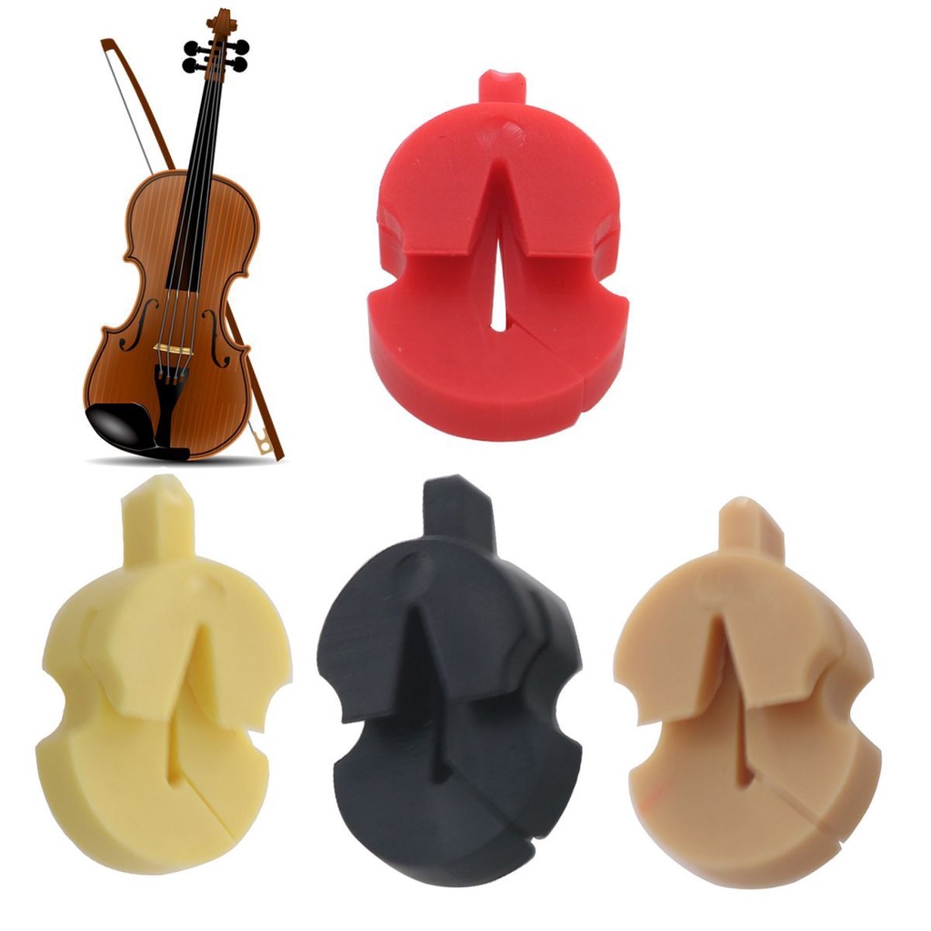 1biji Empat Warna Opsional Karet Lembut Biola Mute Stringed Instrumen Peredam Knalpot