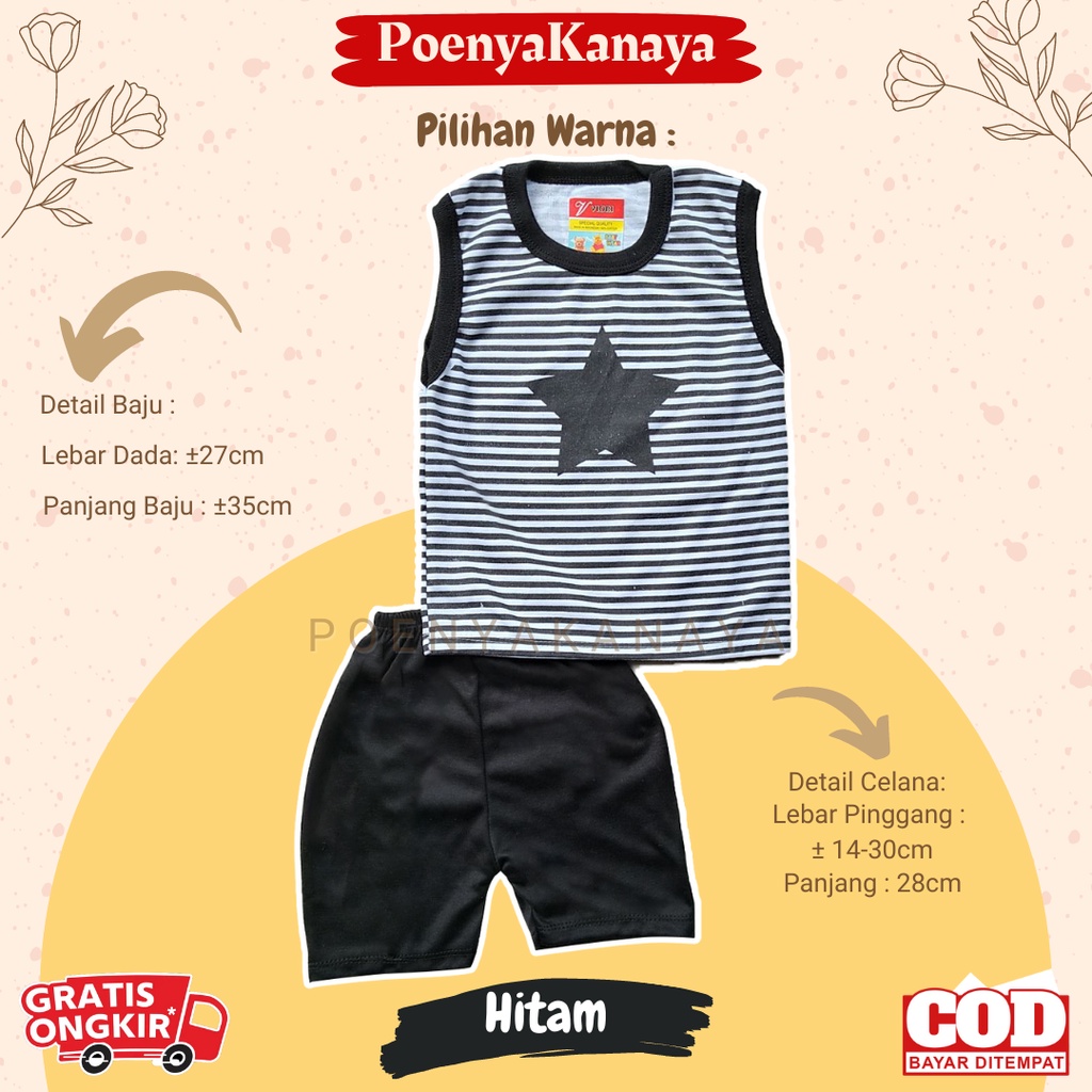 Setelan Baju Bayi Kutung SALUR BINTANG Viori Size 3-12 Bulan STL28