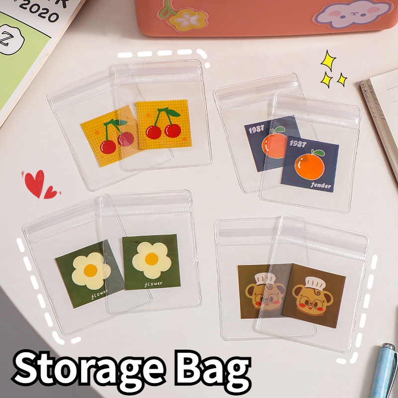 [HOT Sale] Pola Cetak Transparan Anti-Oksidasi 5pcs /Set Gaya Acak PVC Perhiasan Sealing Bag Anting Kalung Cincin Organize Pouch