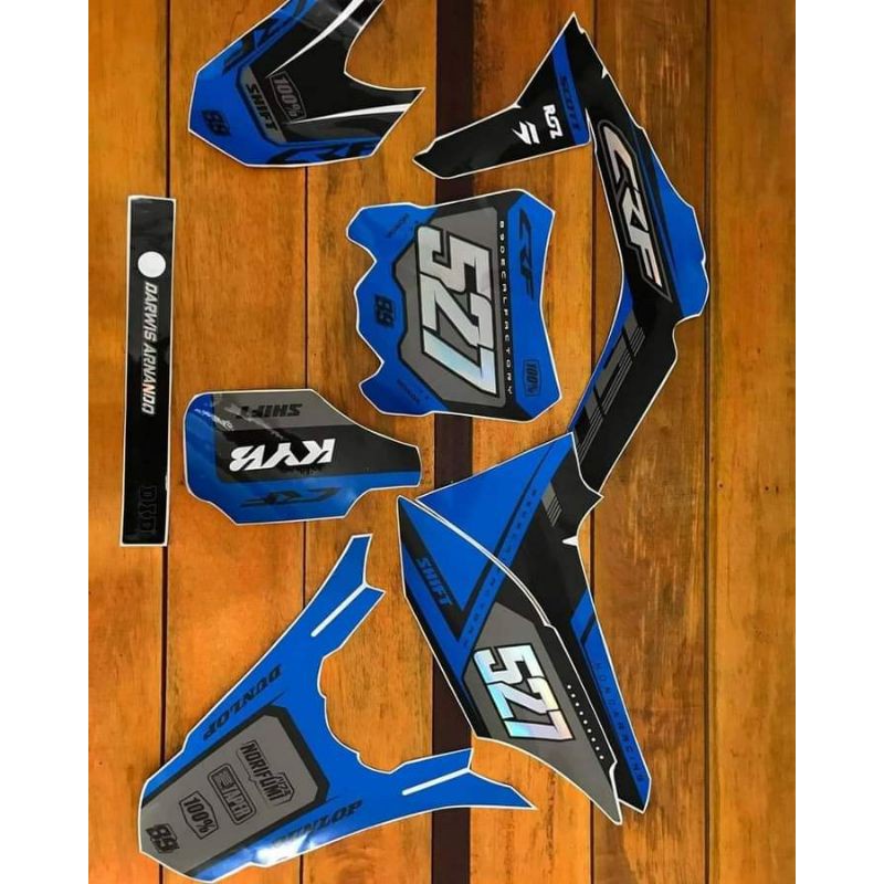 (BISA COD) Decal CRF kombinasi nama nomer hologram desain bebas suka suka bisa ubah nama nomer