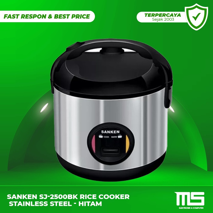 SANKEN SJ-2500BK Rice Cooker Stainless Steel - Hitam