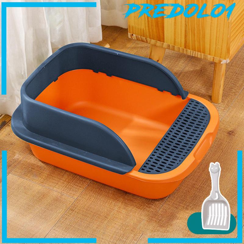 [Predolo1] Kotak Kotoran Kucing Dengan Toilet Kucing Panci Kitty Tinggi Dapat Dilepas