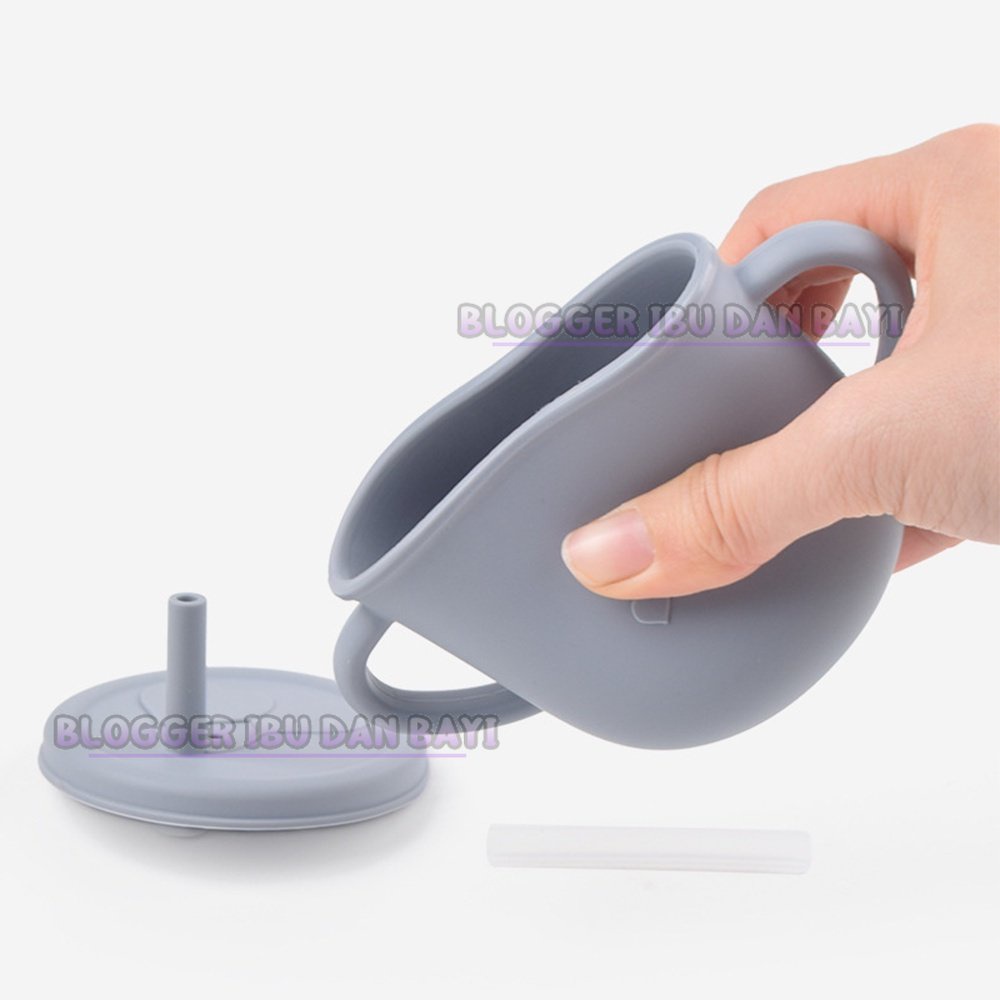 SET 5 Pcs Tempat Makan Silicon SUCTION Dengan Bib Peralatan Makan Anak Murah Tableware Silikon Anak Import Bib Gelas Mangkok Piring Silicone 4