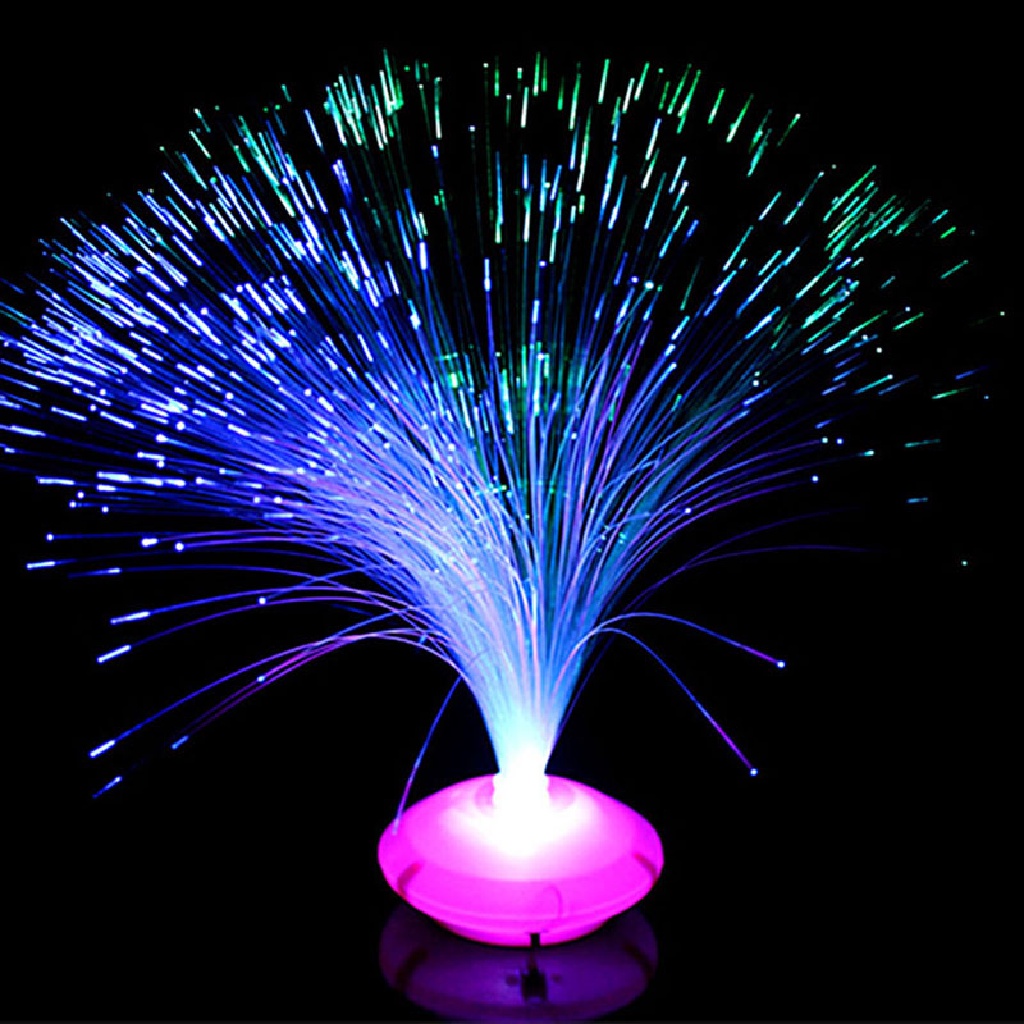 Prt Berubah Warna LED Fiber Optic Night Light Lamp Stand Dekorasi Rumah Warna Warni PRT