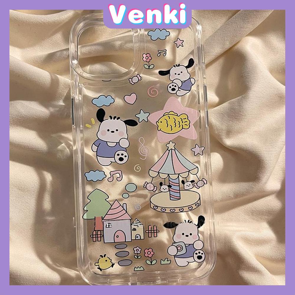 Case for iPhone 11 SOFT TPU Clear Space Case Cute Cartoon Puppy Case Plating Buttons Camera Protection ShockProof for iPhone 14 13 12 12 Plus 6 8 Plus XR XSS