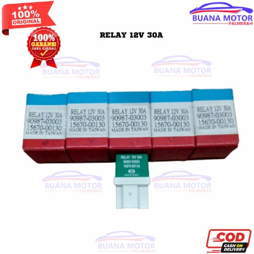 Relay 12V 30A 4 Kaki