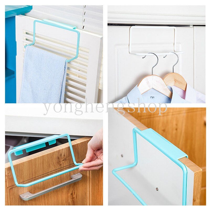 Rak Handuk Multifungsi Bebas Pukulan Lemari Kabinet Gantungan Hook Pintu Belakang Gantungan Hand Towel Rag Storage Shelves Holder Kamar Mandi Dapur Organizer