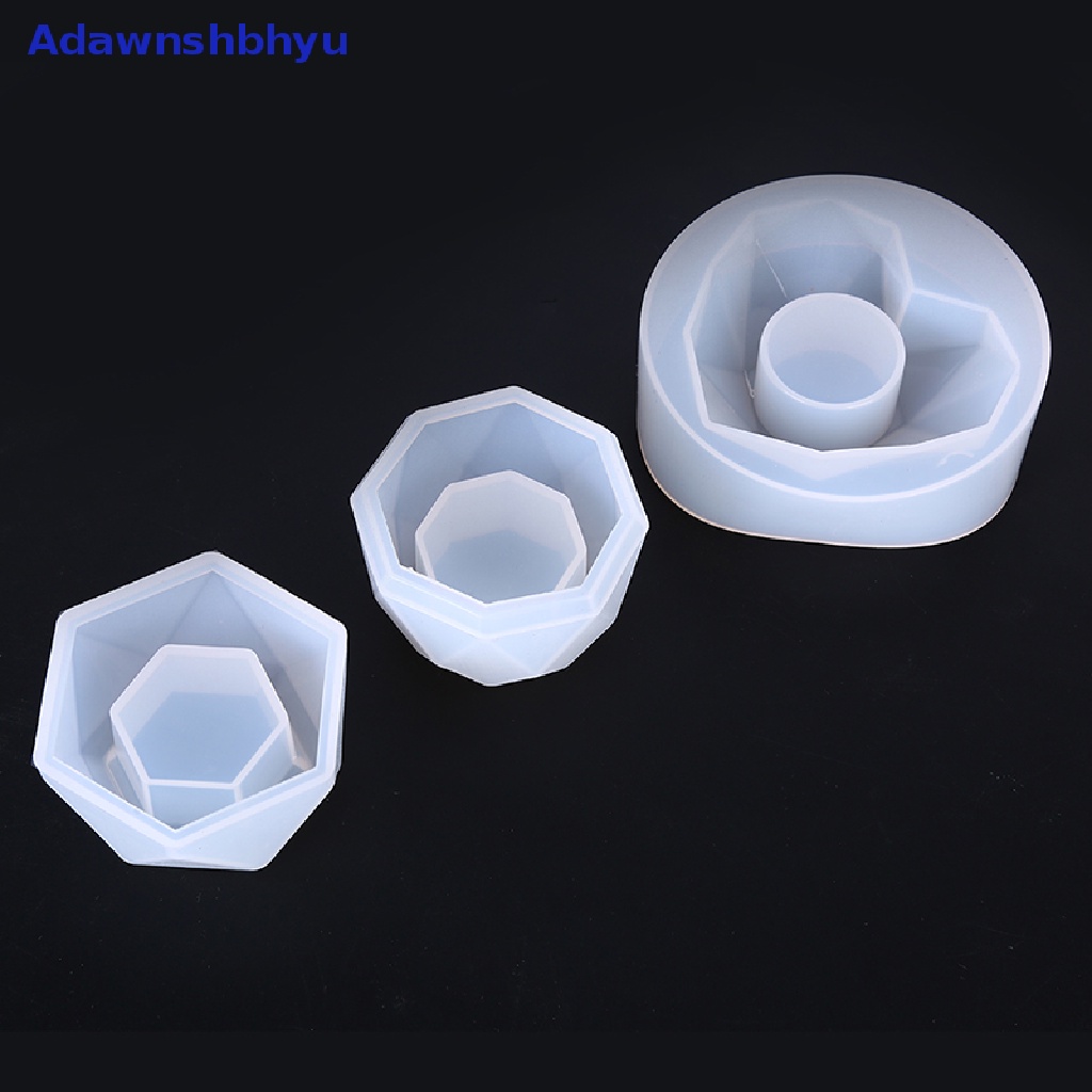 Adhyu Pot Bunga Tanaman Cetakan Silikon Epoxy Resin DIY Holder Mold Jewelry Tools ID