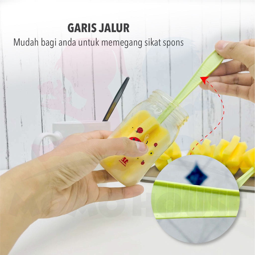 MOMO HOUSE Pencuci Botol Susu Bayi Spons Botol Susu Bayi Pencuci Botol Pembersih Botol Bayi