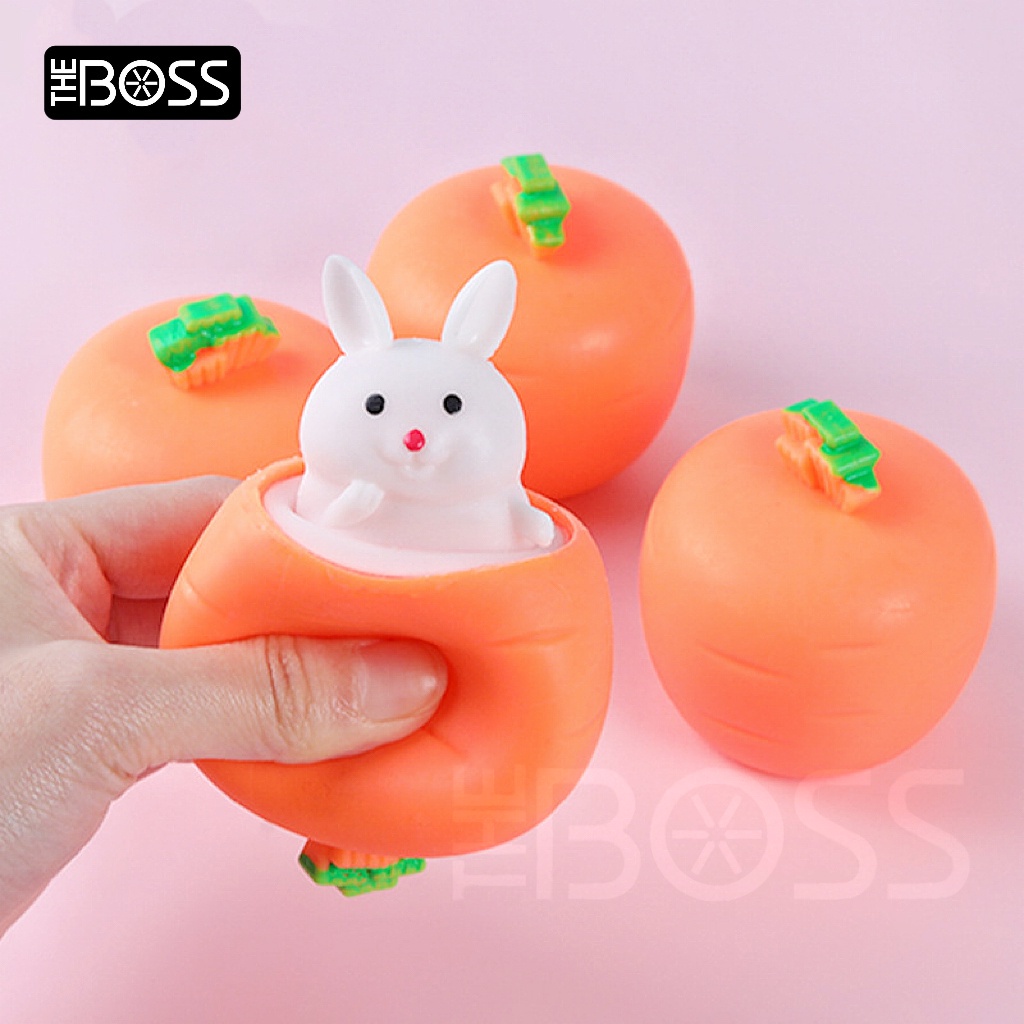 Mainan Squishy Anti Stress Kelinci Pop It Rabbit Carrot