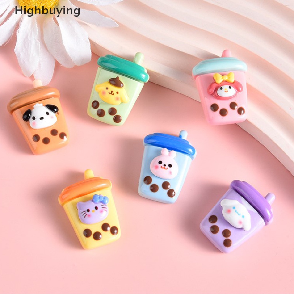 Hbid 10Pcs Kawaii Sanrios Kartun Susu Cangkir Teh Seri Resin Patch DIY Dekorasi Anting Telepon Shell Patch Aksesoris Rambut Perhiasan Mainan Glory