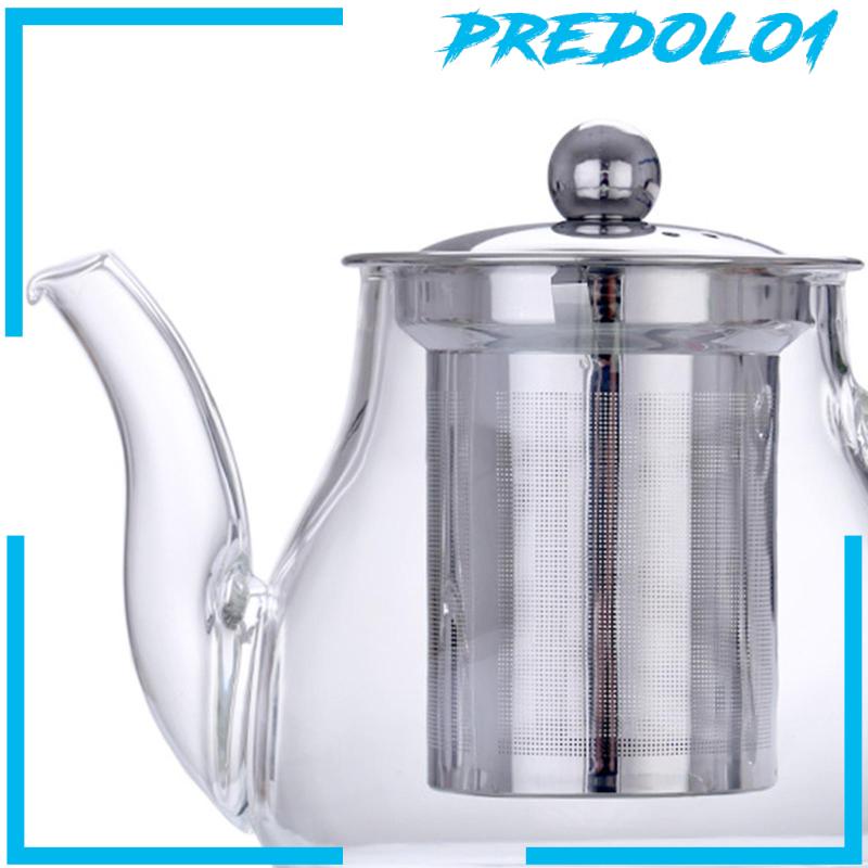 [Predolo1] Teko Kaca Mekar Daun Longgar Tahan Panas Dengan Saringan Teh Tea Pot