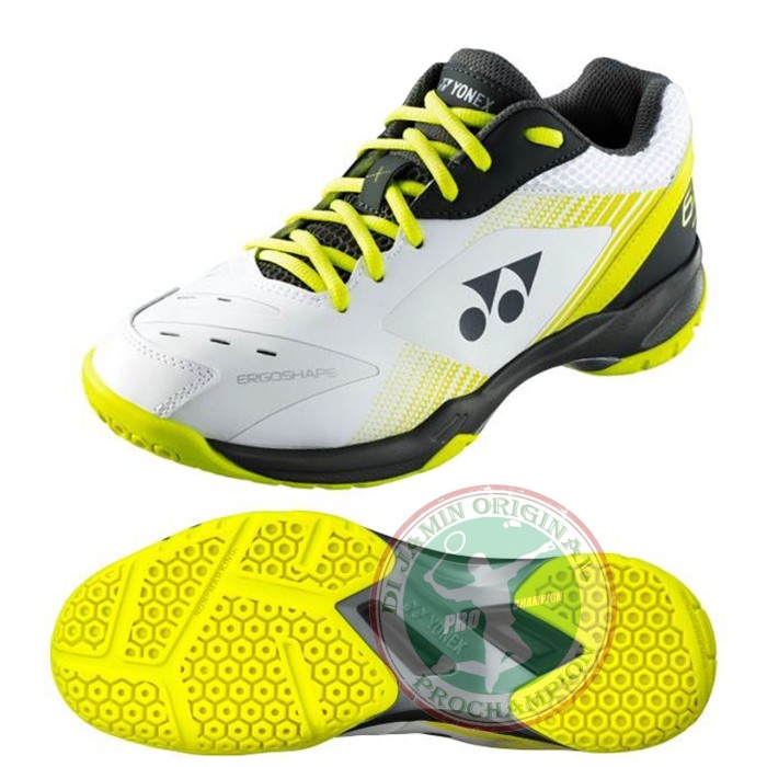 {MentariStore} YONEX SHB 65 X3 SEPATU BADMINTON ORIGINAL - White lime 42 Limited