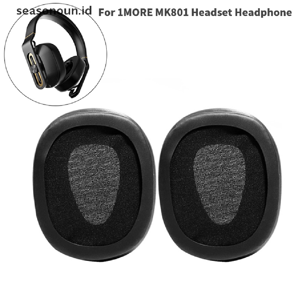 Seasonoun 1pasang Earphone Earpads Spons Bantal Busa Lembut Untuk 1MORE MK801 Headset Headphone.