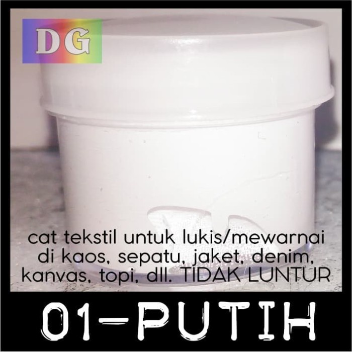 DISKON SHOPEE/ Cat Lukis / Kanvas / Tekstil - warna Putih - utk lukis kaos/tas/sepatu