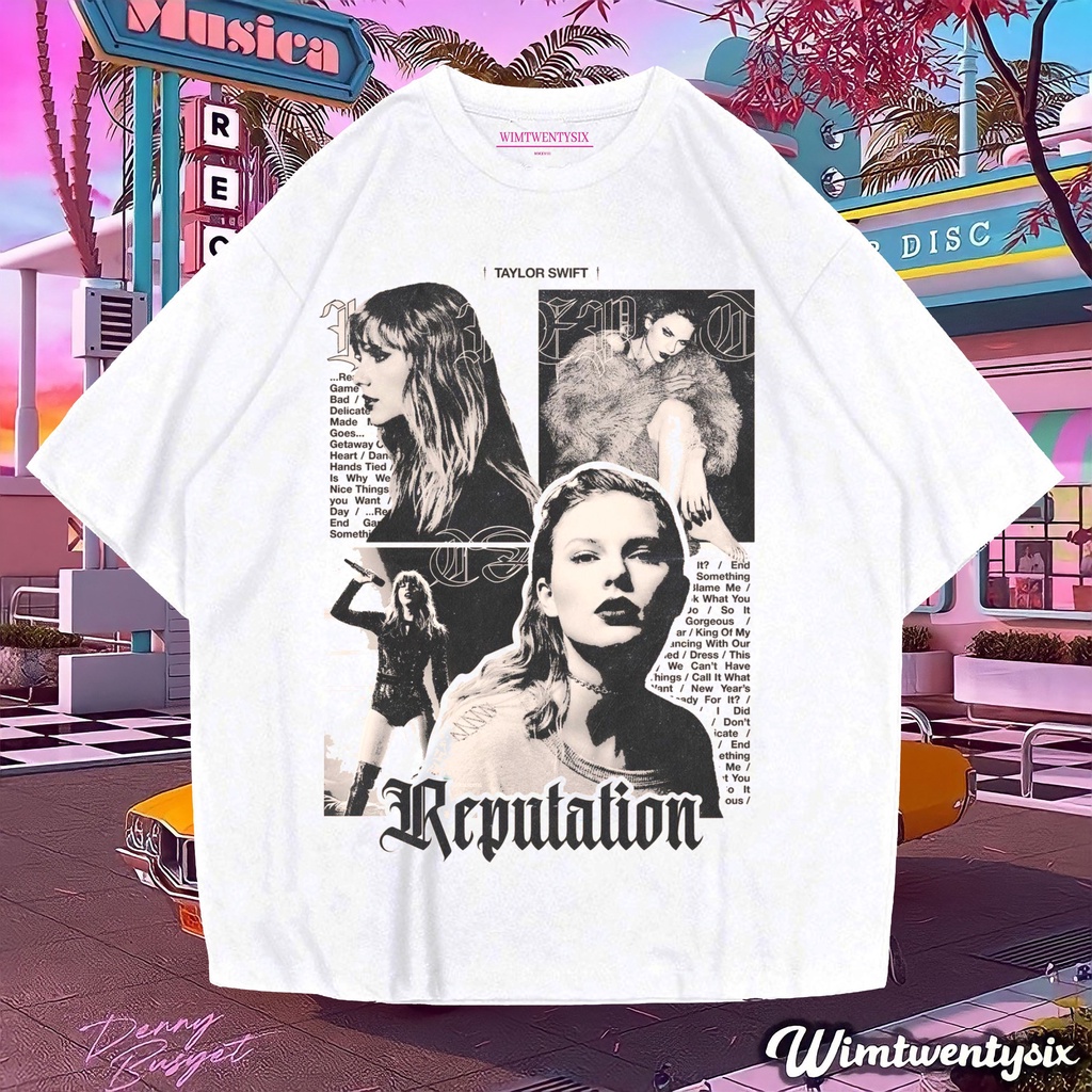 Wimtwentysix “taylor swift reputation” Oversized T-Shirt | Kaos oversize | Vintage tee