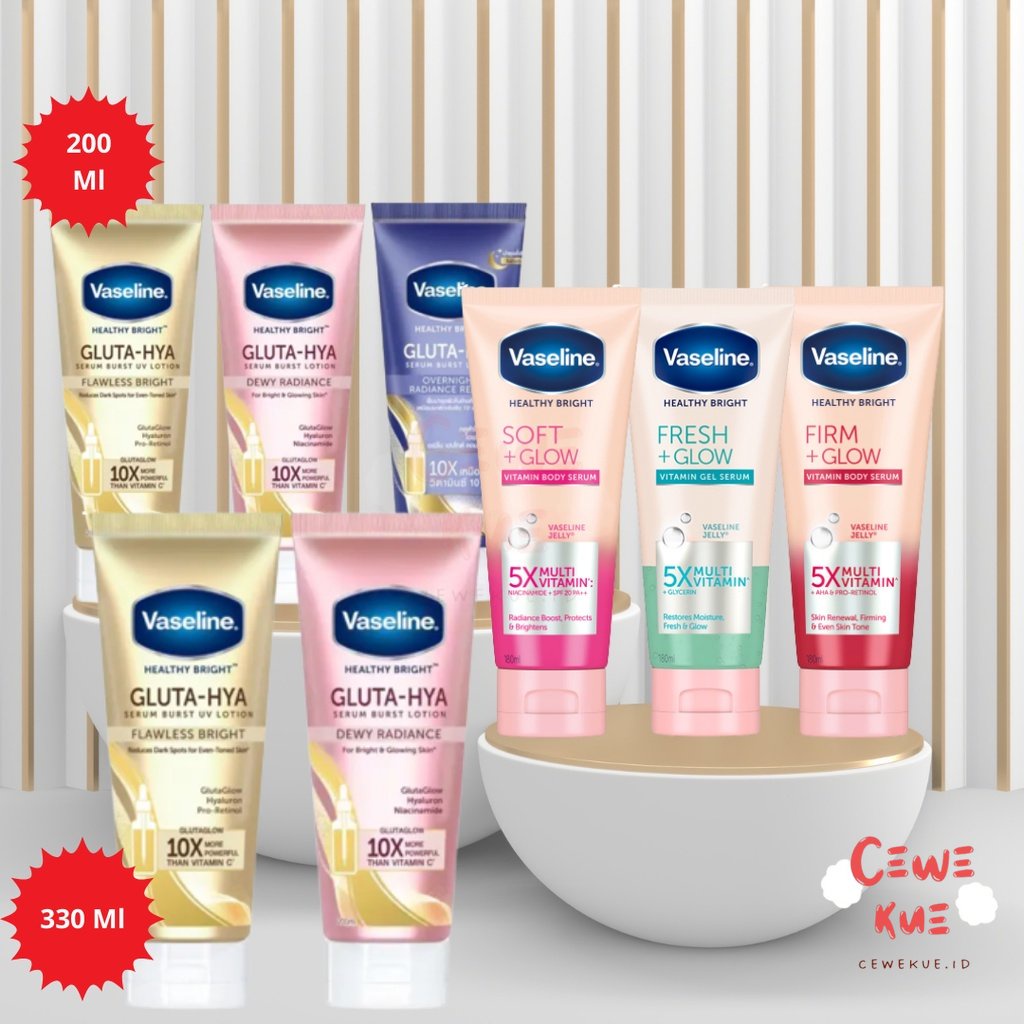 VASELINE Hijab All Day HEALTHY BRIGHT HAND BODY LOTION VITAMIN SERUM SOFT GLOW + FRESH180/100ML | GL
