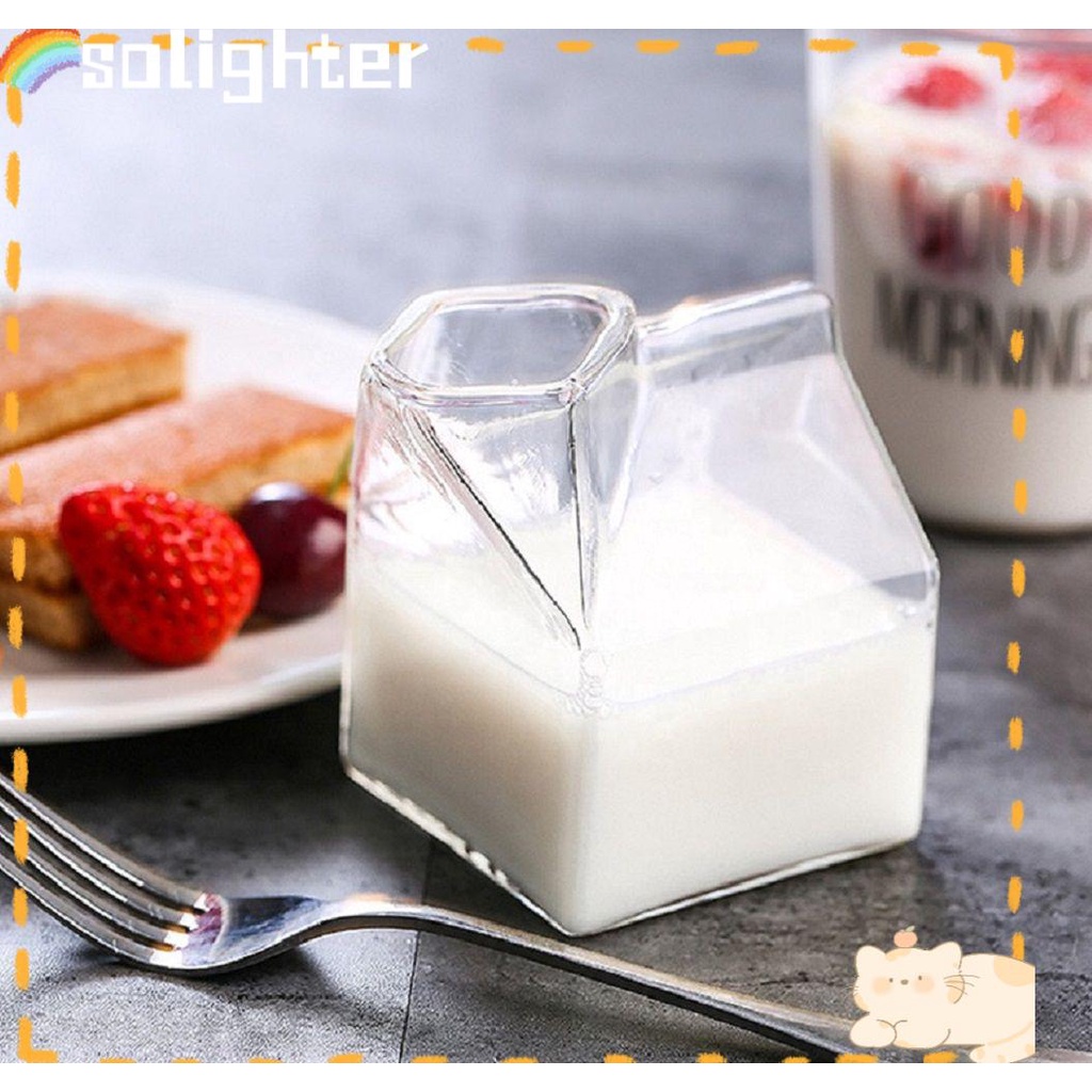 Solighter Gelas Susu Cangkir Dapur Makan Borosilicate Mini Beverages Creamer Pitcher Box