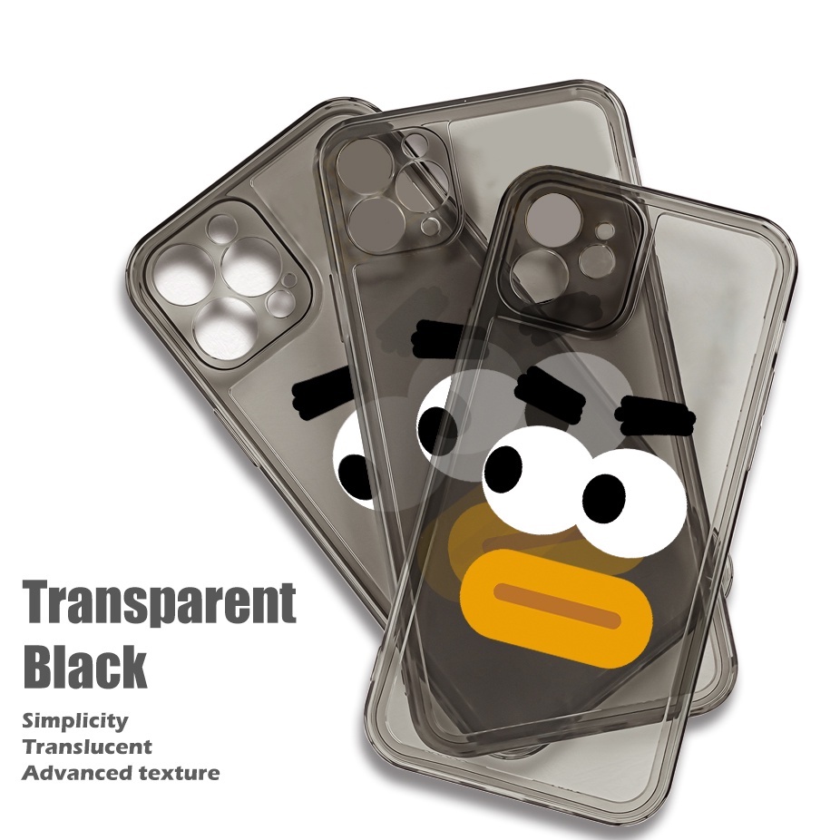 [SatSet.ind] [T DE] Soft Case Transparan Hitam Motif Ekspresi Lucu Untuk IPhone 13 Mini 11 Pro Max X