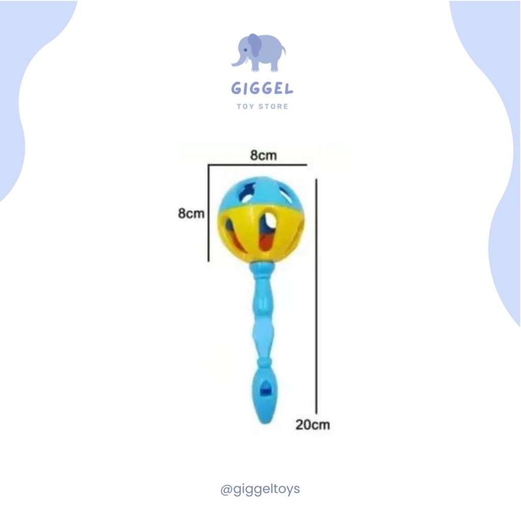 [ Giggel ] Rattle Stick Shaker / Mainan Kecrekan Bayi / Kerincing Gagang / Mainan Edukasi Anak / Krincingan Gagang Mainan Anak Bayi