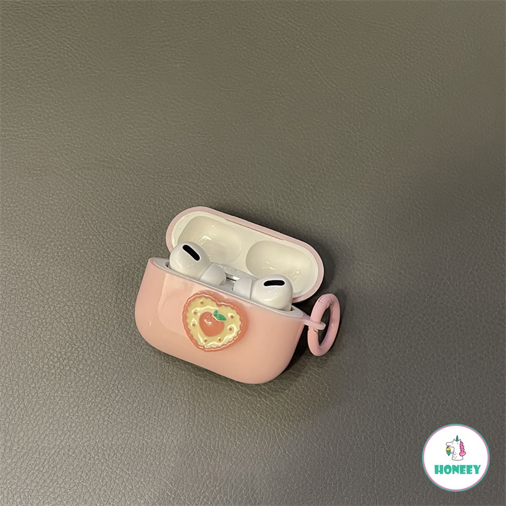 Pink Peach Cover Untuk Apple AirPods 1 2 3 Pro Case Untuk AirPods Pro 3 Case Ceri Lucu Case Earphone Transparan Headphone Case