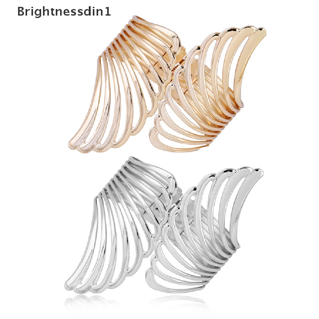 [Brightnessdin1] Tali Klip Gorden Free Punching Metal Light Surface Wings Pattern Buckle Butik Emas