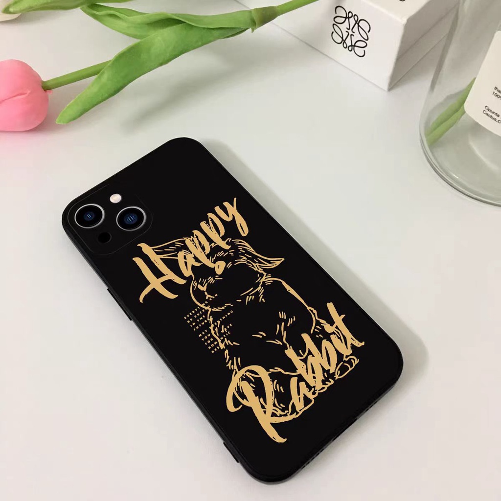 IPHONE Ins Pola Kelinci Cocok Untuk Iphone14 14pro 14plus 13 13pro 13prm iPhone12 7Plus 8Plus Xr XS 13 Pro Max Empat Sudut Casing Ponsel Tahan Guncangan