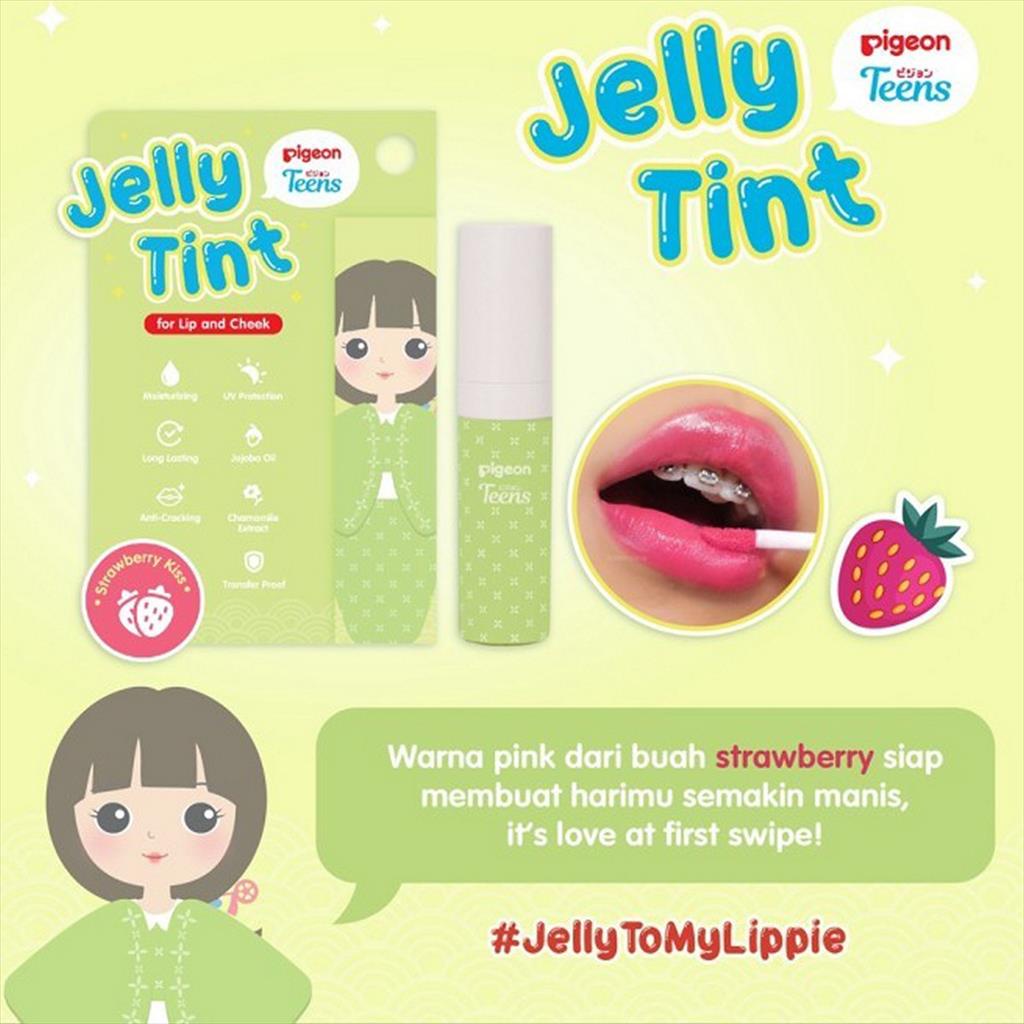 Pigeon Teens Jelly Tint Lip Pelembab Bibir Haru - Strawberry Kiss