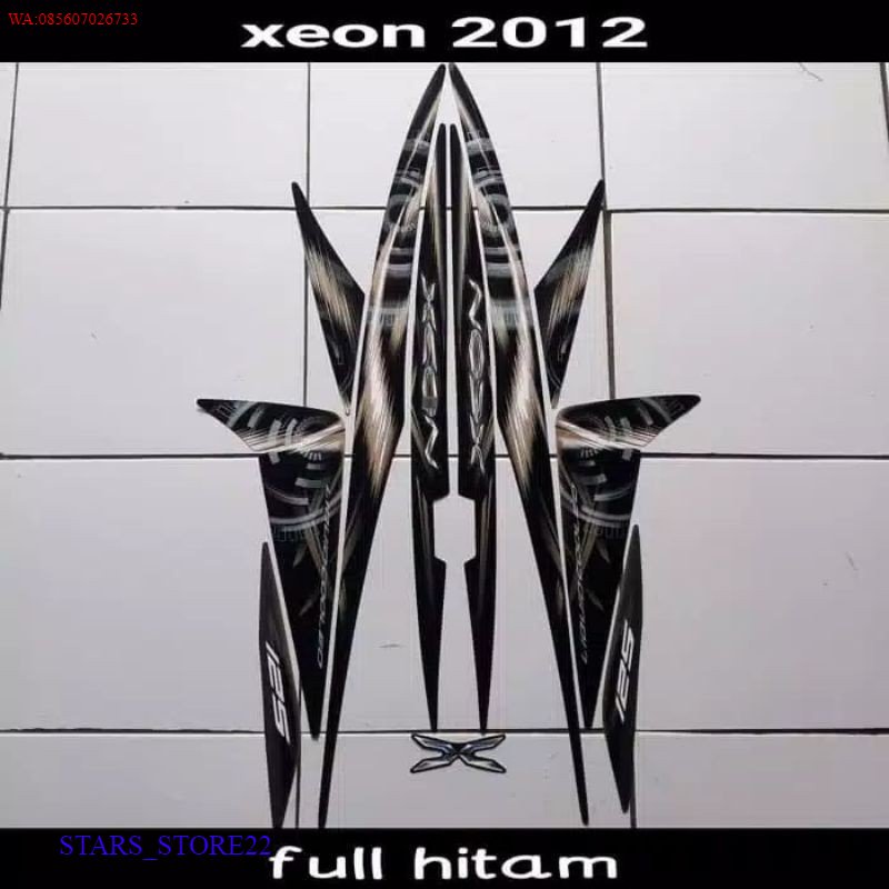 (ORI) striping sticker lis body yamaha xeon karbu lama 125 thn 2011 2012 full hitam KUALITAS ORIGINA