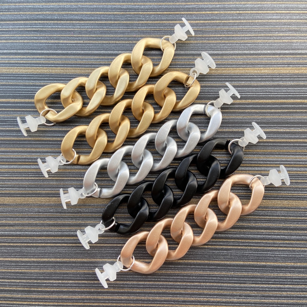 @shinydiy Crocs Fashion Chain Shoe Decoration Matte Gold &amp; Silver Series DIY-crocs Aksesoris Sepatu Rantai Fashion | asesoris wanita｜crocs jibbitz